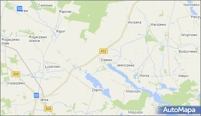 mapa Dalewo gmina Śrem, Dalewo gmina Śrem na mapie Targeo