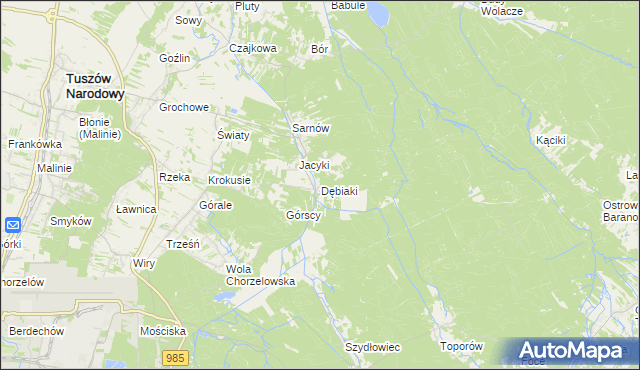 mapa Dębiaki, Dębiaki na mapie Targeo