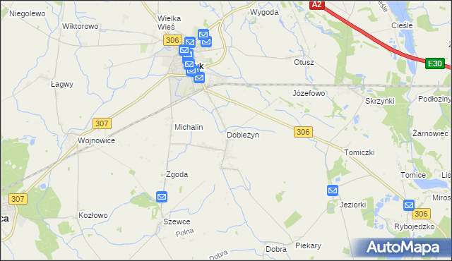 mapa Dobieżyn, Dobieżyn na mapie Targeo