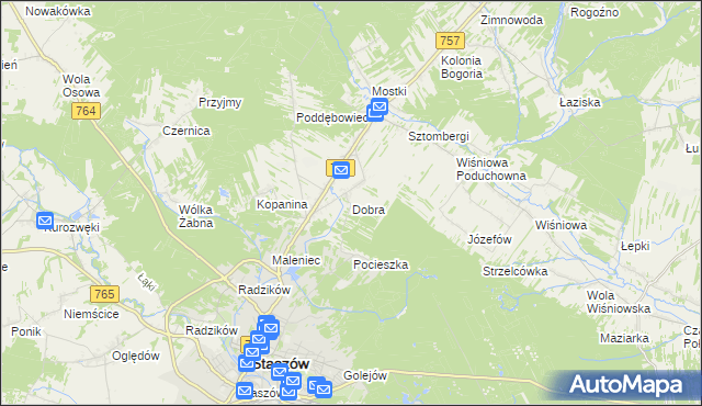 mapa Dobra gmina Staszów, Dobra gmina Staszów na mapie Targeo