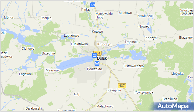 mapa Dolsk powiat śremski, Dolsk powiat śremski na mapie Targeo