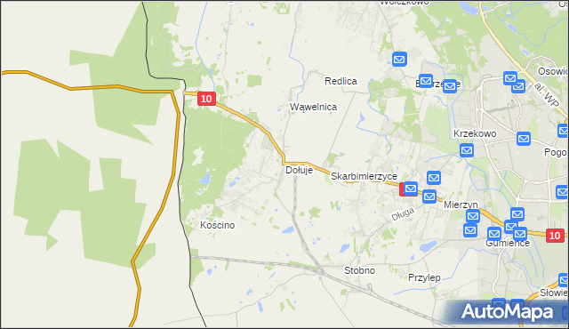 mapa Dołuje, Dołuje na mapie Targeo