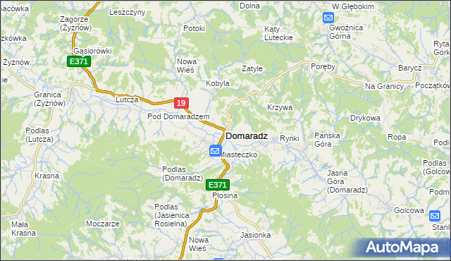 mapa Domaradz powiat brzozowski, Domaradz powiat brzozowski na mapie Targeo