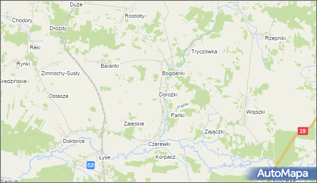 mapa Dorożki, Dorożki na mapie Targeo