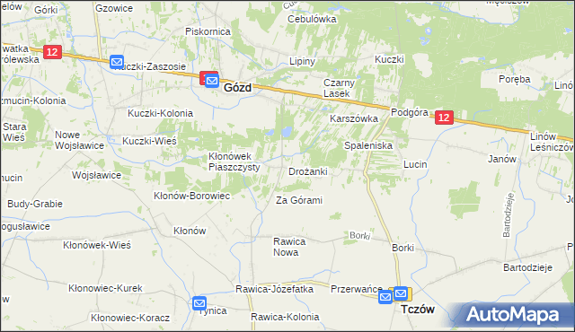 mapa Drożanki, Drożanki na mapie Targeo