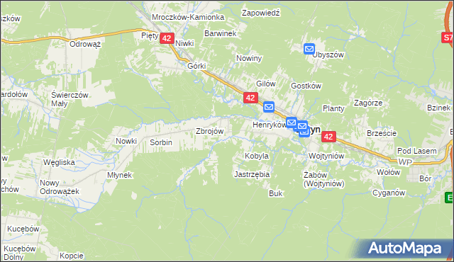 mapa Drożdżów, Drożdżów na mapie Targeo