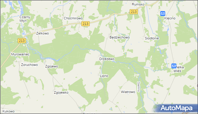 mapa Drzeżewo, Drzeżewo na mapie Targeo