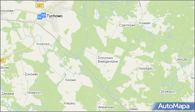 mapa Drzonowo Białogardzkie, Drzonowo Białogardzkie na mapie Targeo