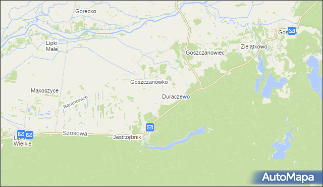 mapa Duraczewo, Duraczewo na mapie Targeo