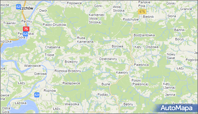 mapa Dzierżaniny, Dzierżaniny na mapie Targeo