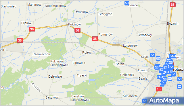 mapa Dzierżanów gmina Krotoszyn, Dzierżanów gmina Krotoszyn na mapie Targeo