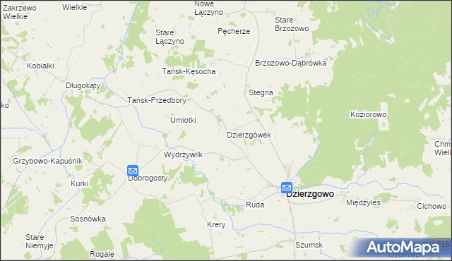 mapa Dzierzgówek gmina Dzierzgowo, Dzierzgówek gmina Dzierzgowo na mapie Targeo