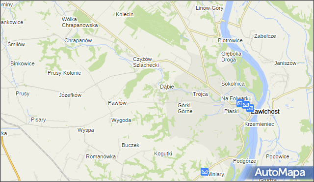 mapa Dziurów gmina Zawichost, Dziurów gmina Zawichost na mapie Targeo