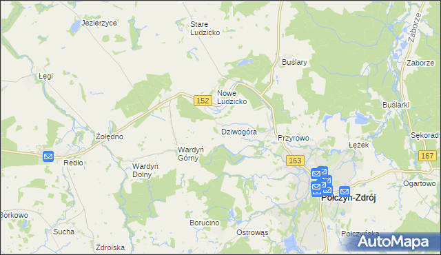 mapa Dziwogóra, Dziwogóra na mapie Targeo