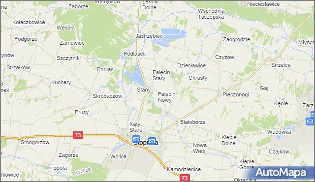 mapa Falęcin Nowy, Falęcin Nowy na mapie Targeo