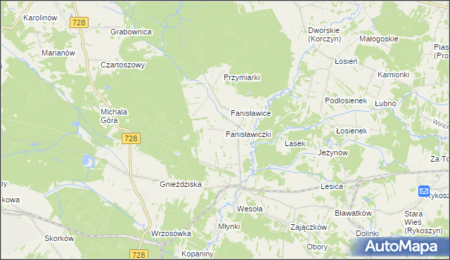 mapa Fanisławiczki, Fanisławiczki na mapie Targeo