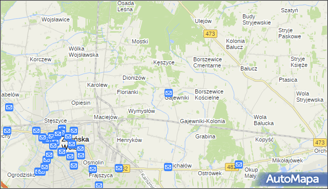 mapa Gajewniki, Gajewniki na mapie Targeo