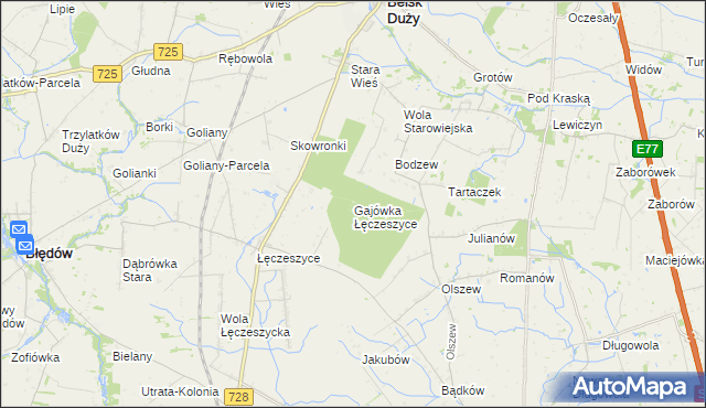 mapa Gajówka Łęczeszyce, Gajówka Łęczeszyce na mapie Targeo