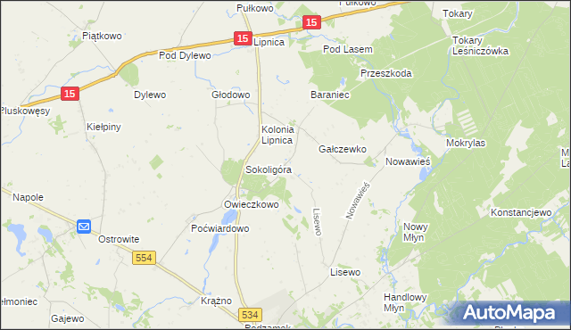 mapa Gałczewo, Gałczewo na mapie Targeo