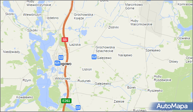 mapa Gałęzewo, Gałęzewo na mapie Targeo