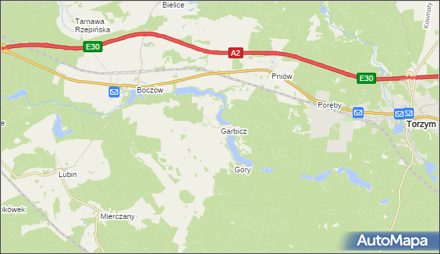 mapa Garbicz, Garbicz na mapie Targeo