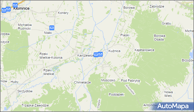 mapa Garnek gmina Kłomnice, Garnek gmina Kłomnice na mapie Targeo