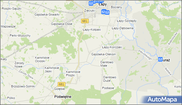 mapa Gąsówka-Oleksin, Gąsówka-Oleksin na mapie Targeo