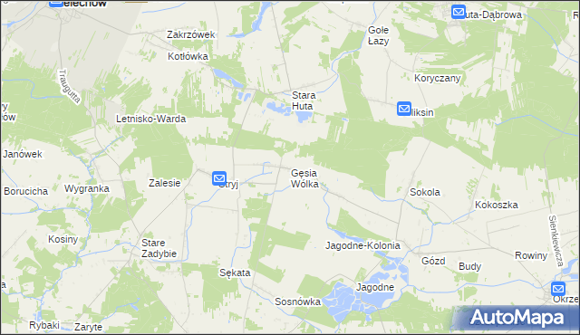 mapa Gęsia Wólka, Gęsia Wólka na mapie Targeo