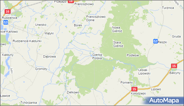mapa Gierłoż Polska, Gierłoż Polska na mapie Targeo