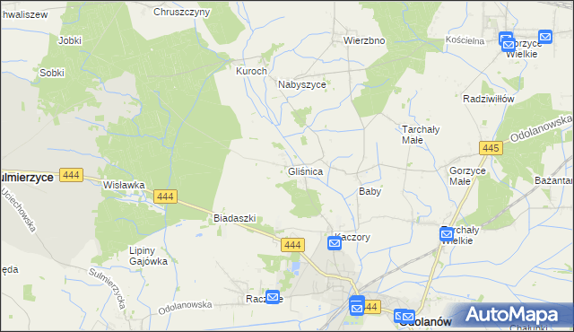 mapa Gliśnica gmina Odolanów, Gliśnica gmina Odolanów na mapie Targeo