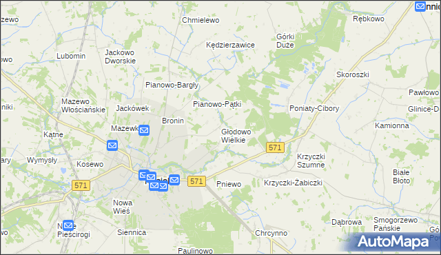 mapa Głodowo Wielkie, Głodowo Wielkie na mapie Targeo