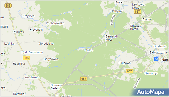 mapa Gnilec, Gnilec na mapie Targeo