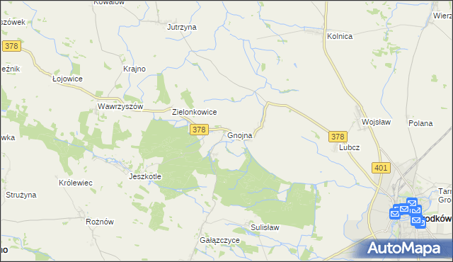 mapa Gnojna gmina Grodków, Gnojna gmina Grodków na mapie Targeo