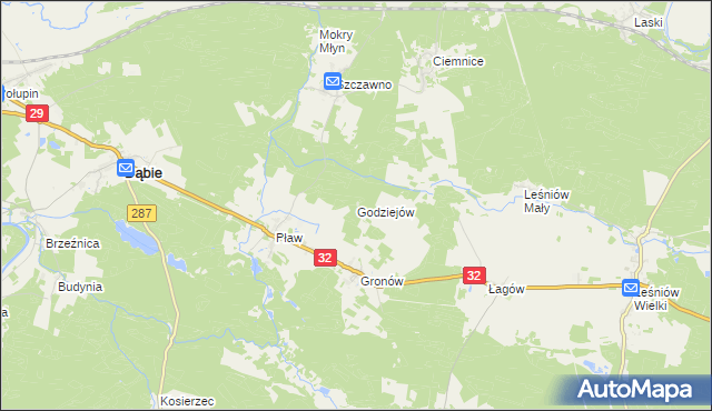 mapa Godziejów, Godziejów na mapie Targeo