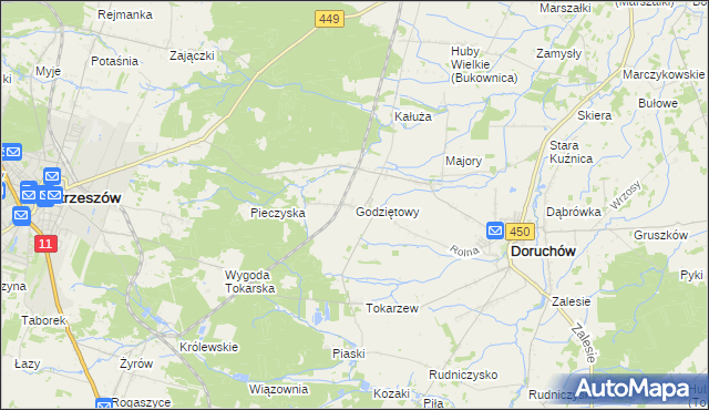 mapa Godziętowy, Godziętowy na mapie Targeo