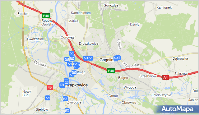 mapa Gogolin powiat krapkowicki, Gogolin powiat krapkowicki na mapie Targeo