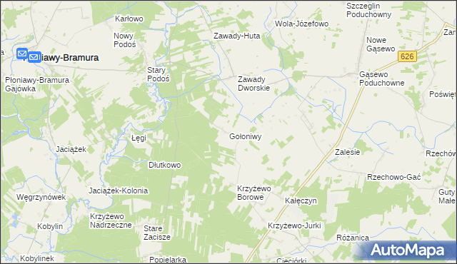 mapa Gołoniwy, Gołoniwy na mapie Targeo