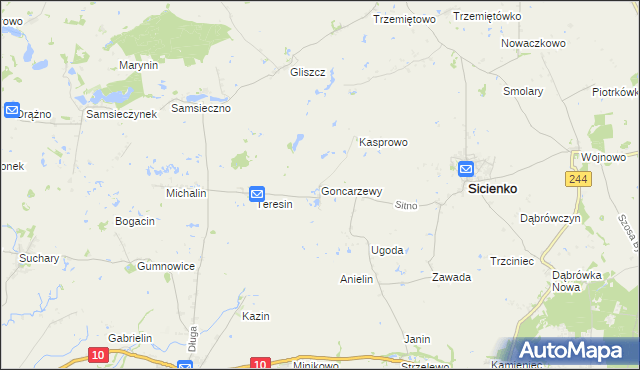 mapa Goncarzewy, Goncarzewy na mapie Targeo