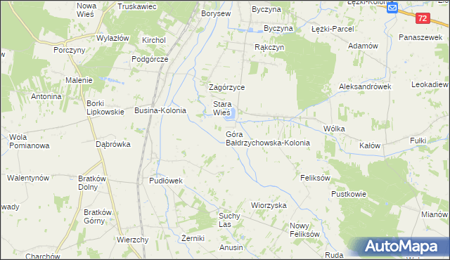 mapa Góra Bałdrzychowska-Kolonia, Góra Bałdrzychowska-Kolonia na mapie Targeo