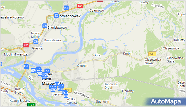 mapa Góra gmina Wieliszew, Góra gmina Wieliszew na mapie Targeo