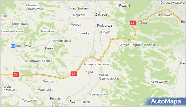 mapa Gorajec-Stara Wieś, Gorajec-Stara Wieś na mapie Targeo