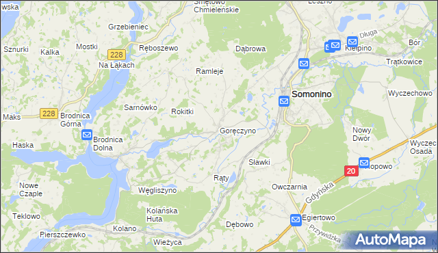 mapa Goręczyno, Goręczyno na mapie Targeo