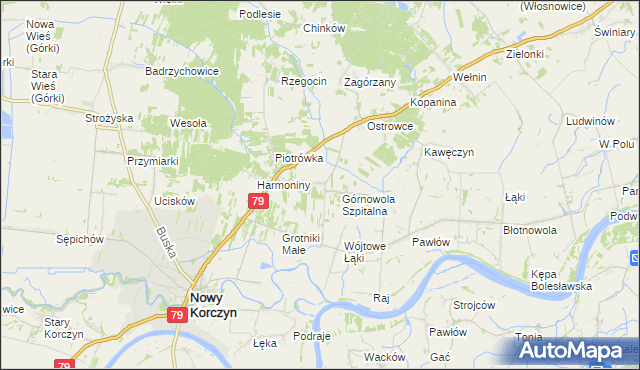 mapa Górnowola, Górnowola na mapie Targeo