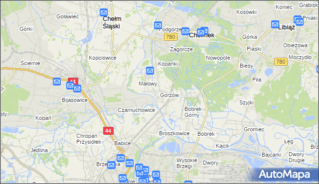 mapa Gorzów, Gorzów na mapie Targeo