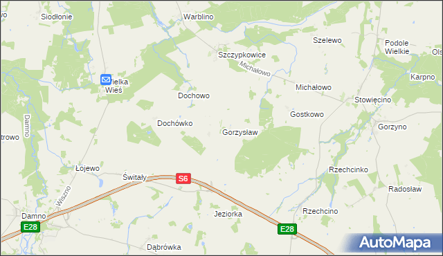 mapa Gorzysław gmina Główczyce, Gorzysław gmina Główczyce na mapie Targeo