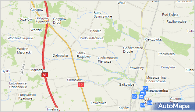 mapa Gościmowice Pierwsze, Gościmowice Pierwsze na mapie Targeo