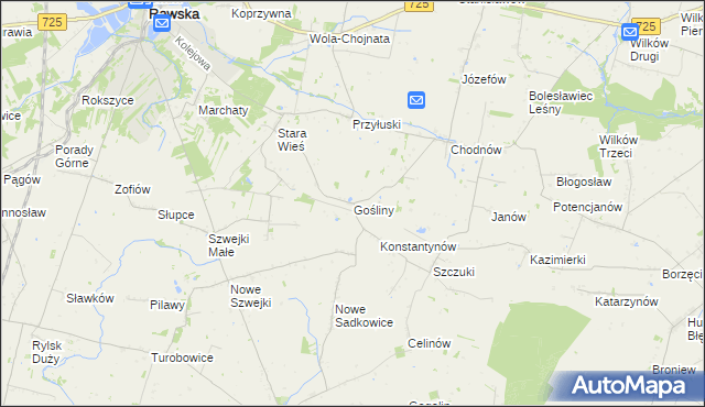 mapa Gośliny, Gośliny na mapie Targeo