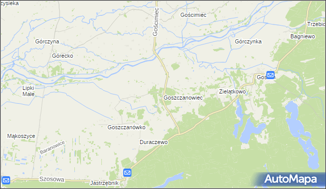 mapa Goszczanowiec, Goszczanowiec na mapie Targeo