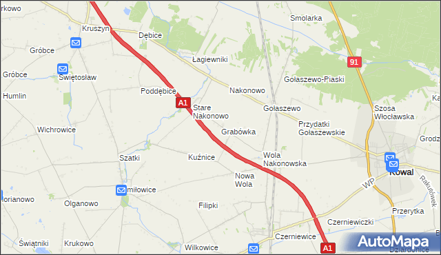 mapa Grabówka gmina Choceń, Grabówka gmina Choceń na mapie Targeo