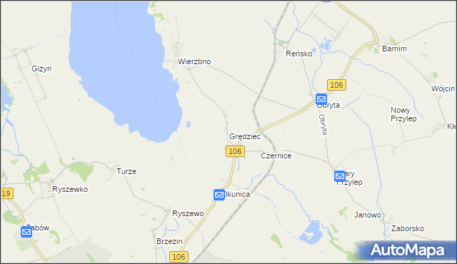 mapa Grędziec, Grędziec na mapie Targeo